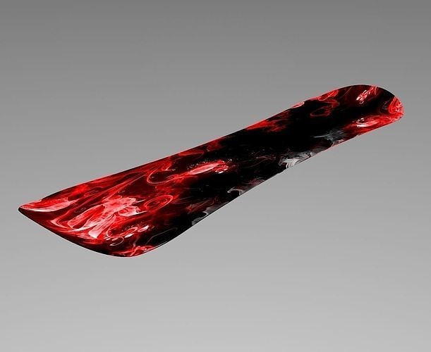 snowboard with smoke 3D model