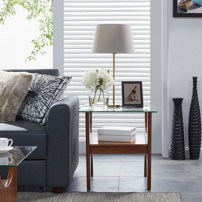 Nasir Glass Top End Table 3D model_1