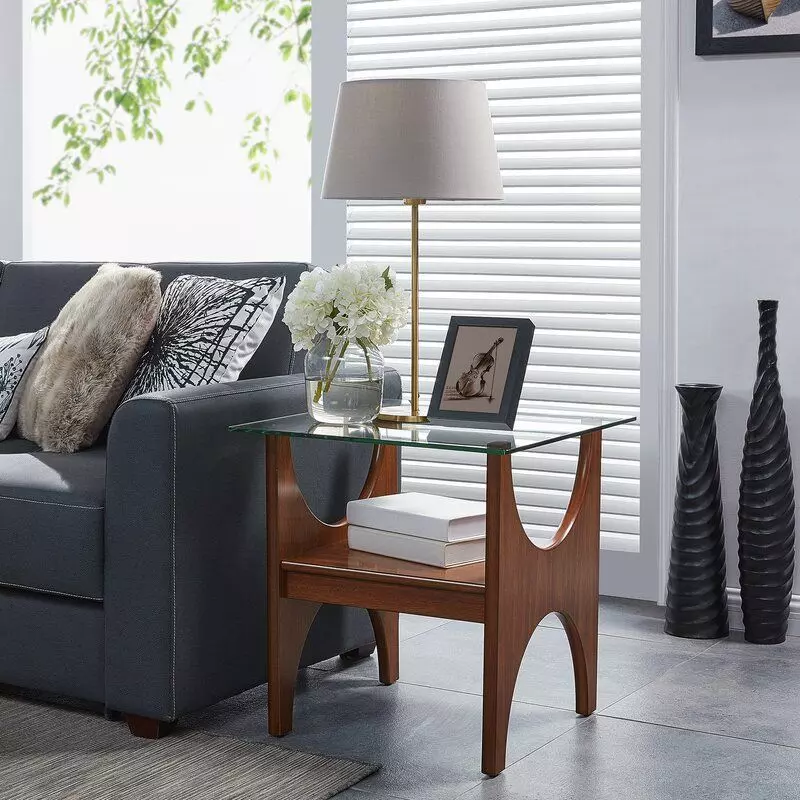 Nasir Glass Top End Table 3D model_0