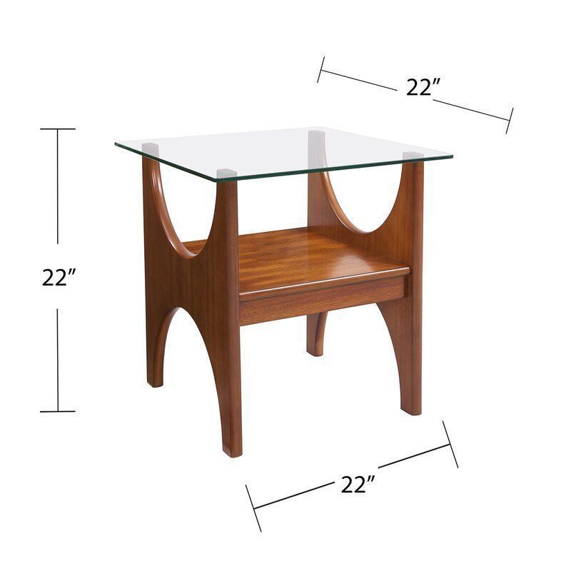 Nasir Glass Top End Table 3D model_2