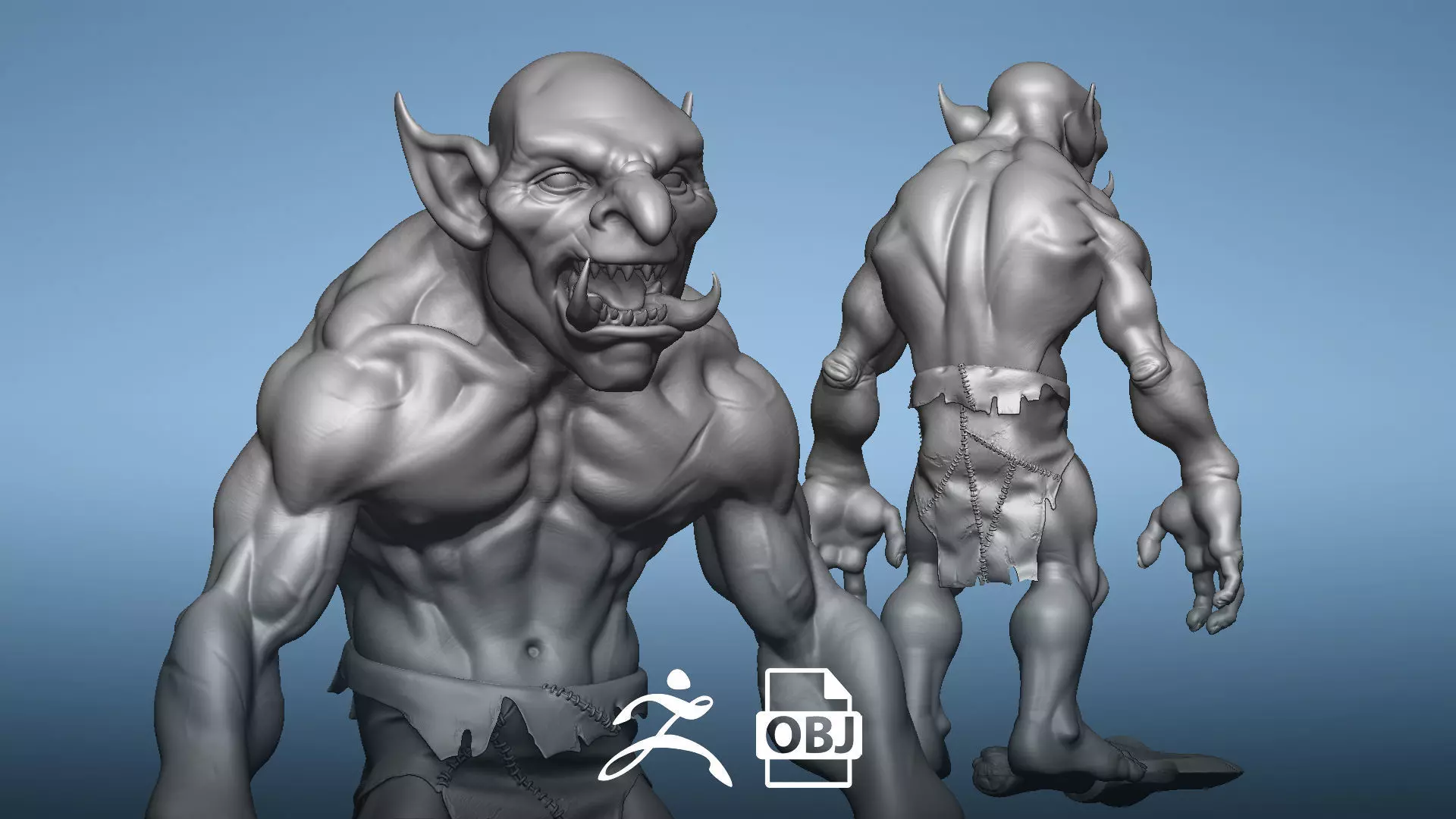 Troll Berserker - Highpoly Zbrush project 3D model_0