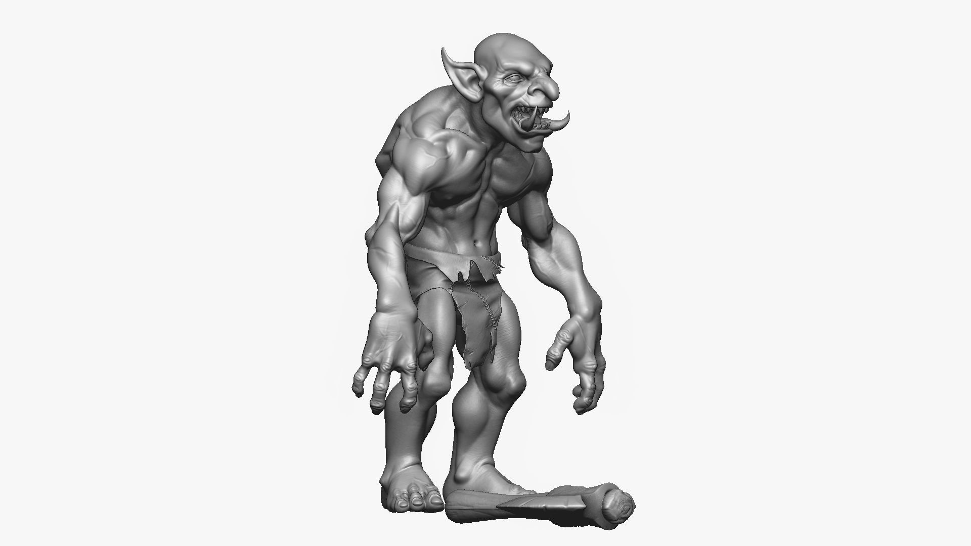 Troll Berserker - Highpoly Zbrush project 3D model_4