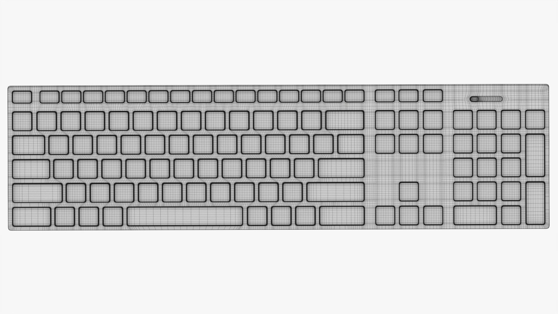 White wireless keyboard 3D model_12