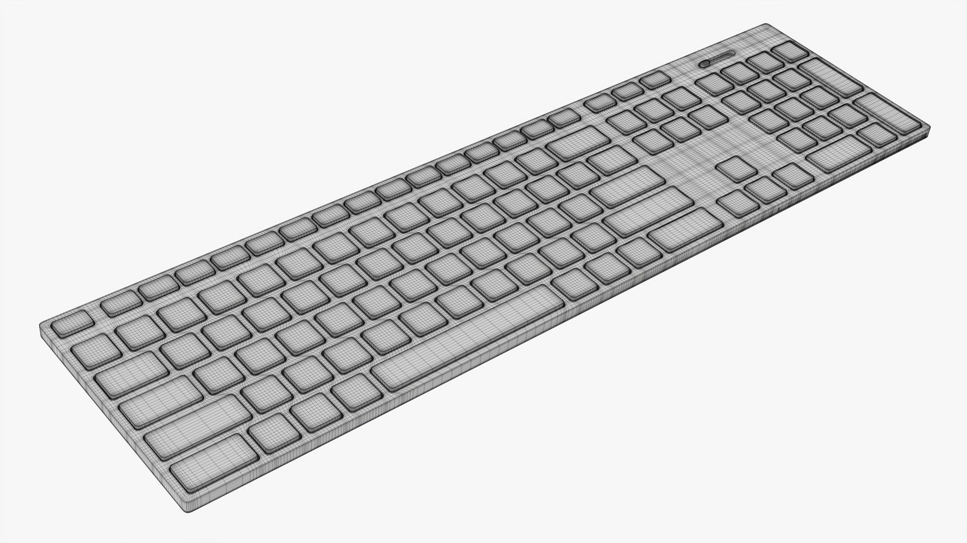 White wireless keyboard 3D model_7