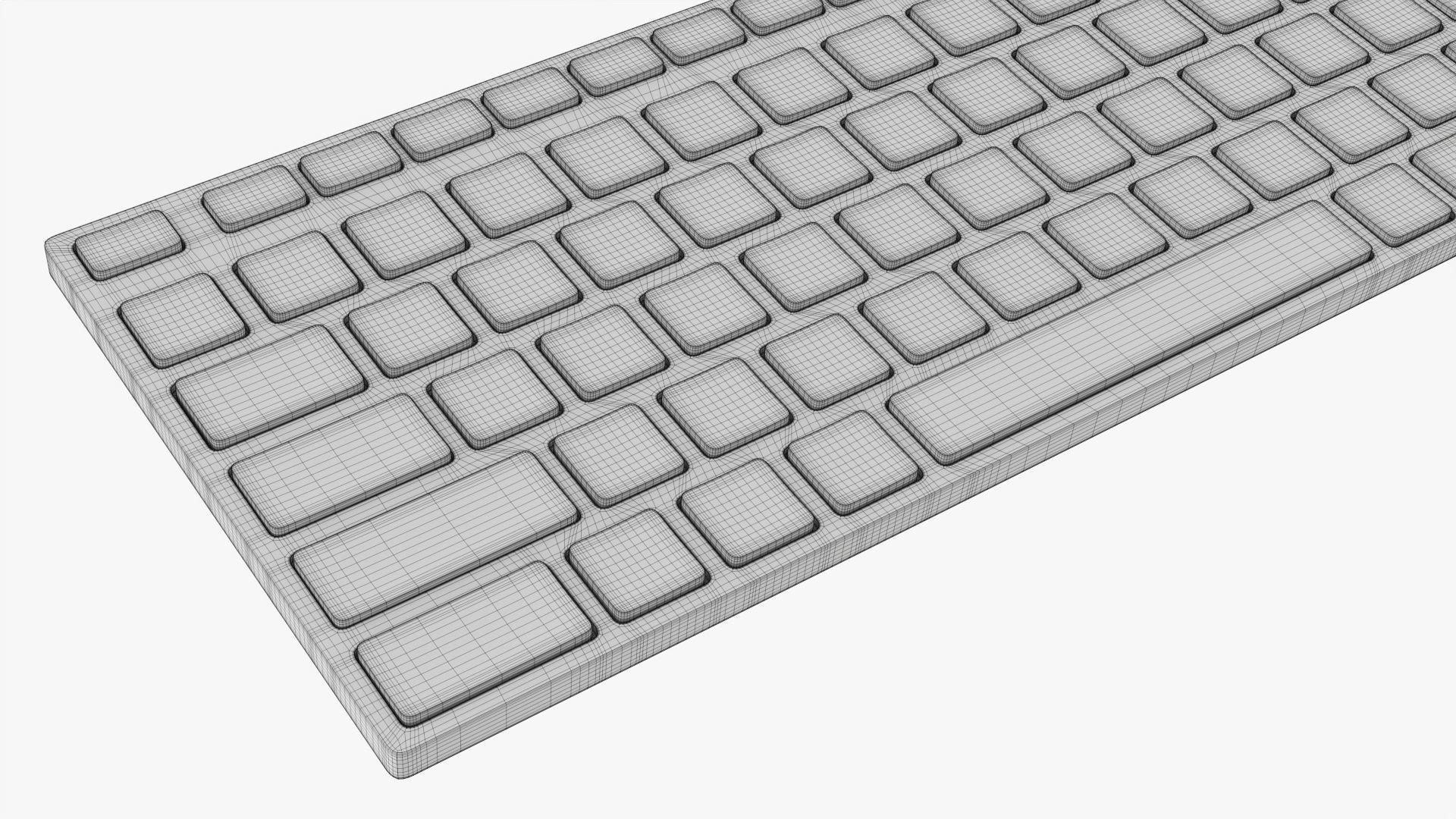 White wireless keyboard 3D model_10