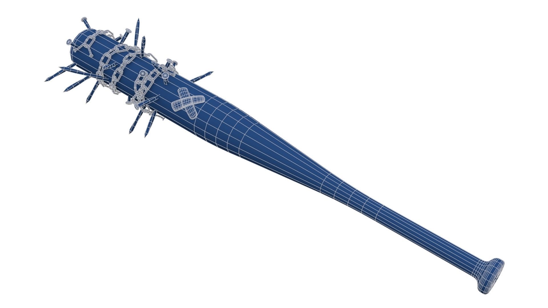 Baseball Bat with Nails Low-poly 3D model_20