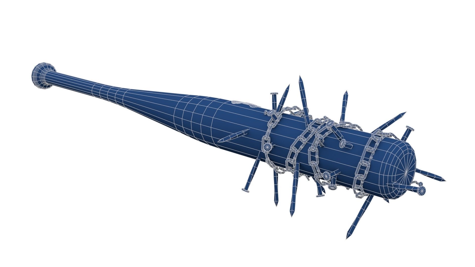 Baseball Bat with Nails Low-poly 3D model_23
