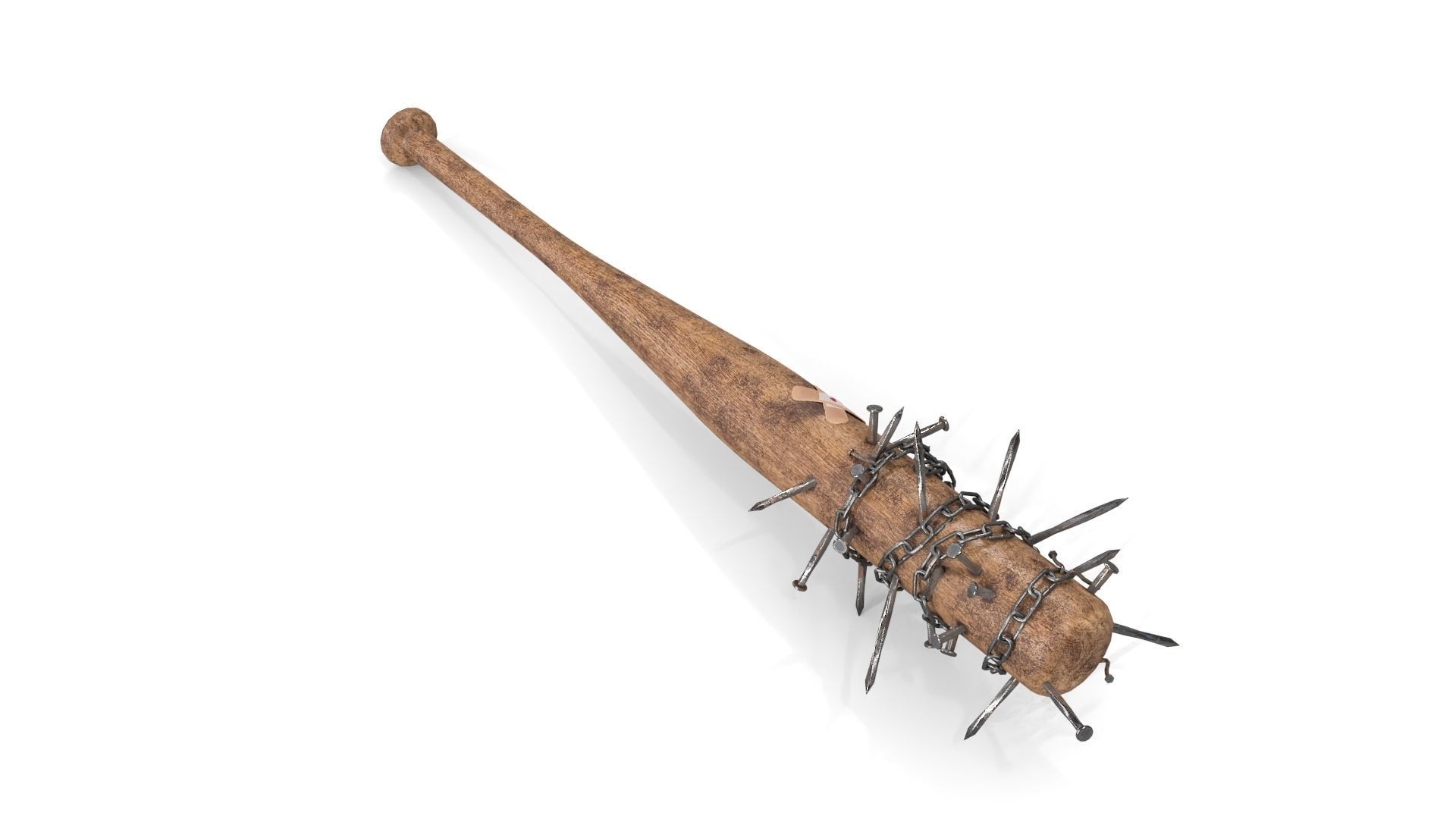 Baseball Bat with Nails Low-poly 3D model_7
