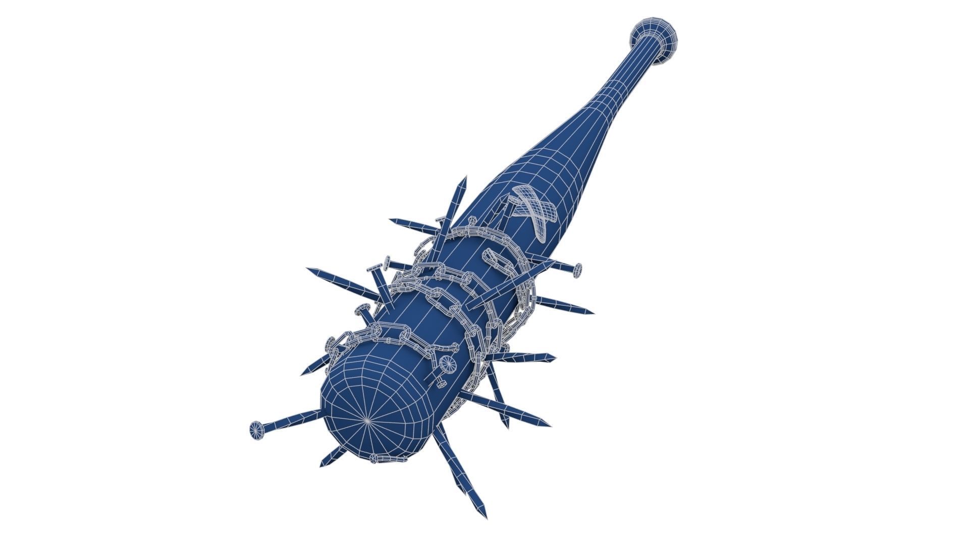 Baseball Bat with Nails Low-poly 3D model_25