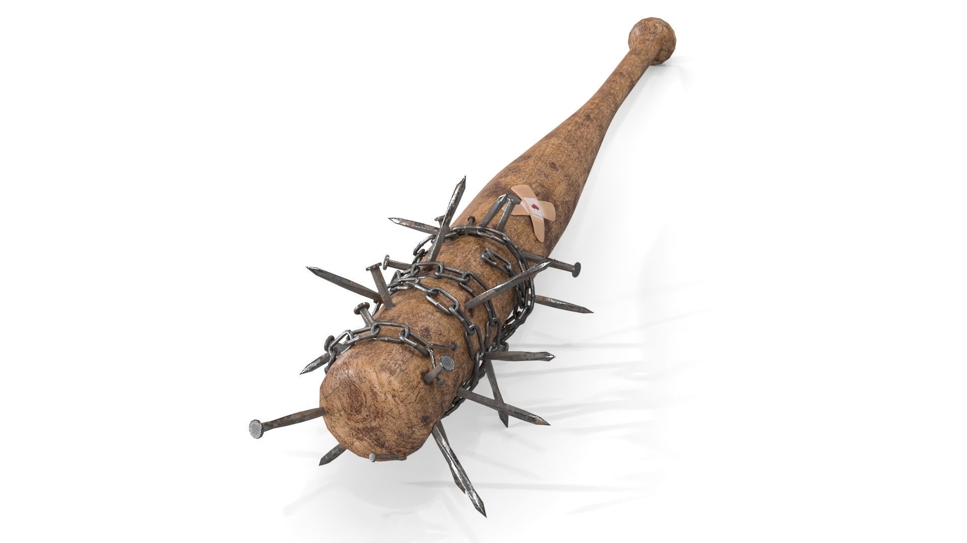 Baseball Bat with Nails Low-poly 3D model_5