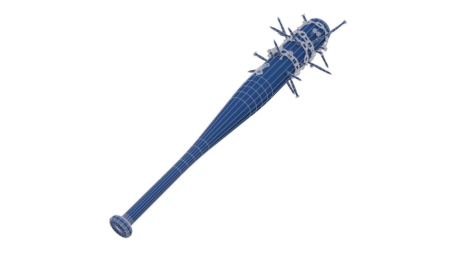Baseball Bat with Nails Low-poly 3D model_22