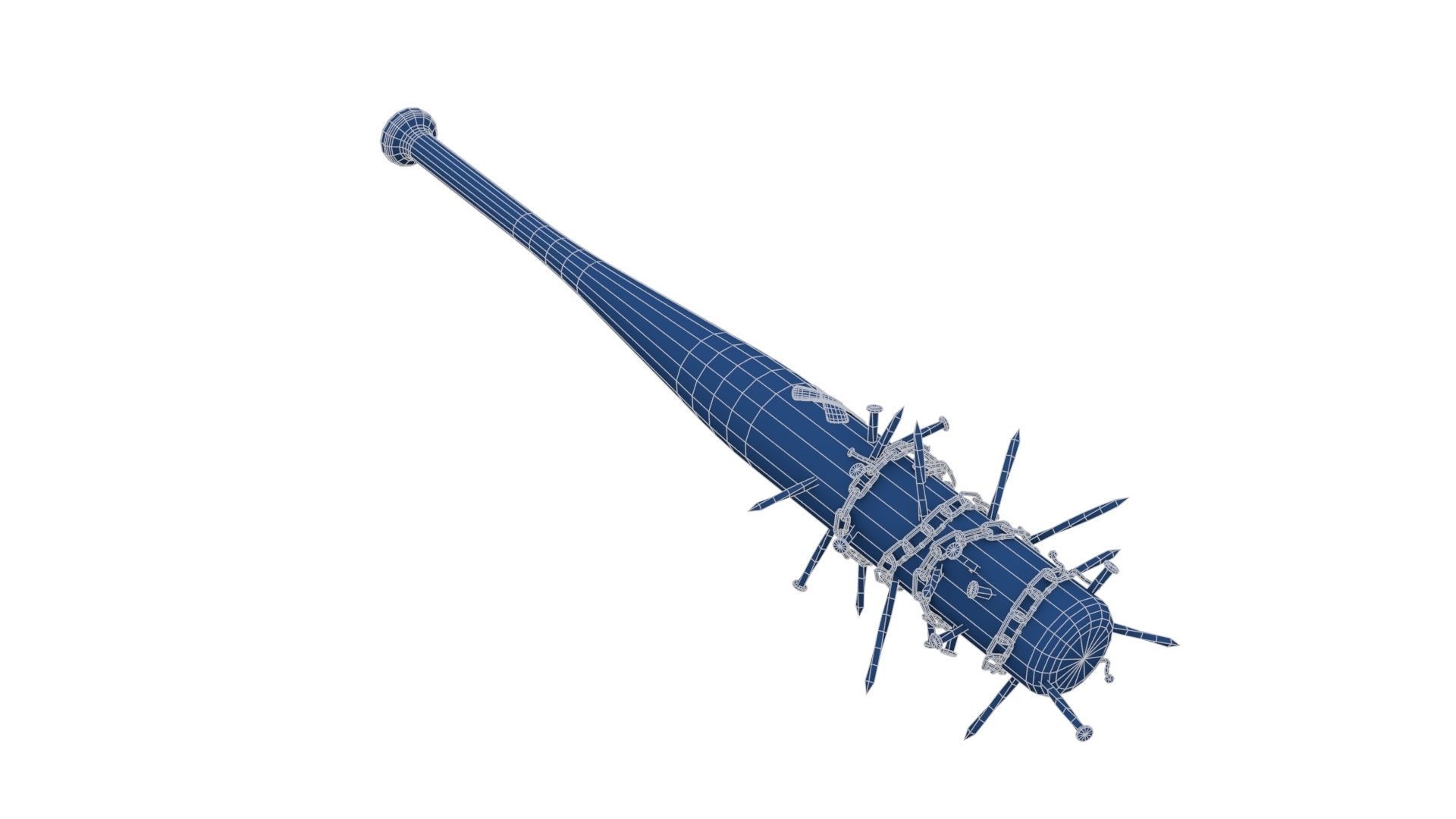 Baseball Bat with Nails Low-poly 3D model_27