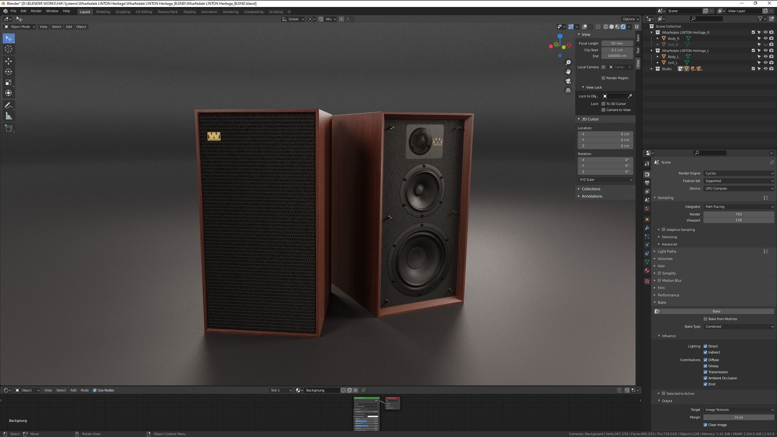 Wharfedale LINTON Heritage Loudspeaker 3D model_11