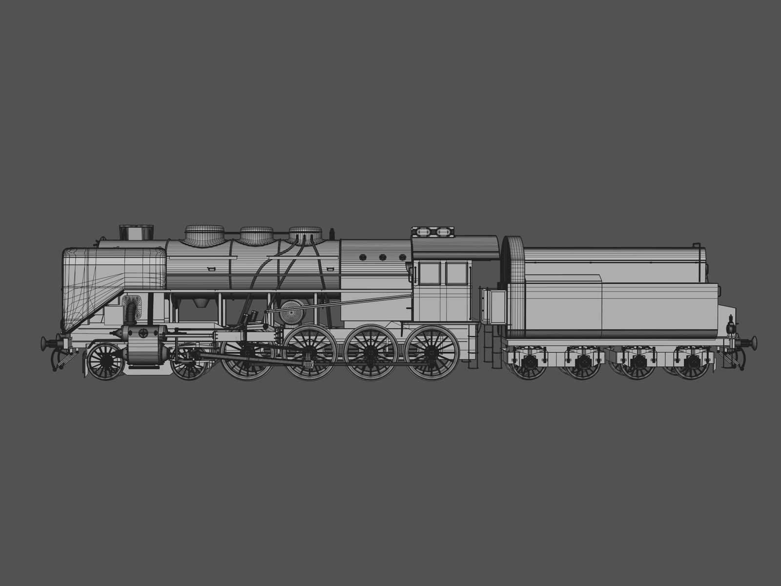 Mav Class 424 with railroad 3D model_12