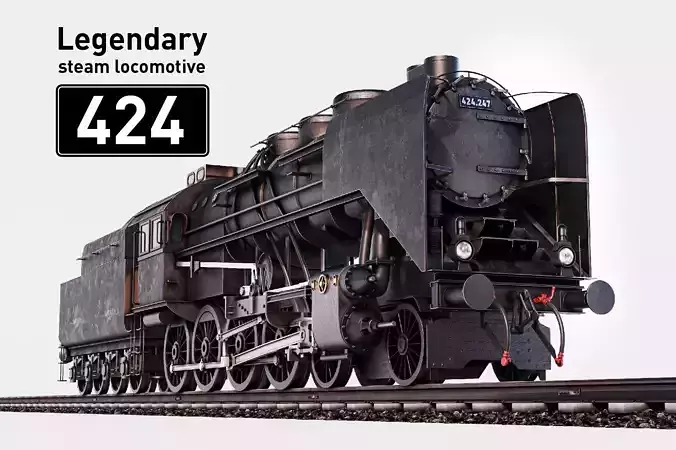 Mav Class 424 with railroad 3D model