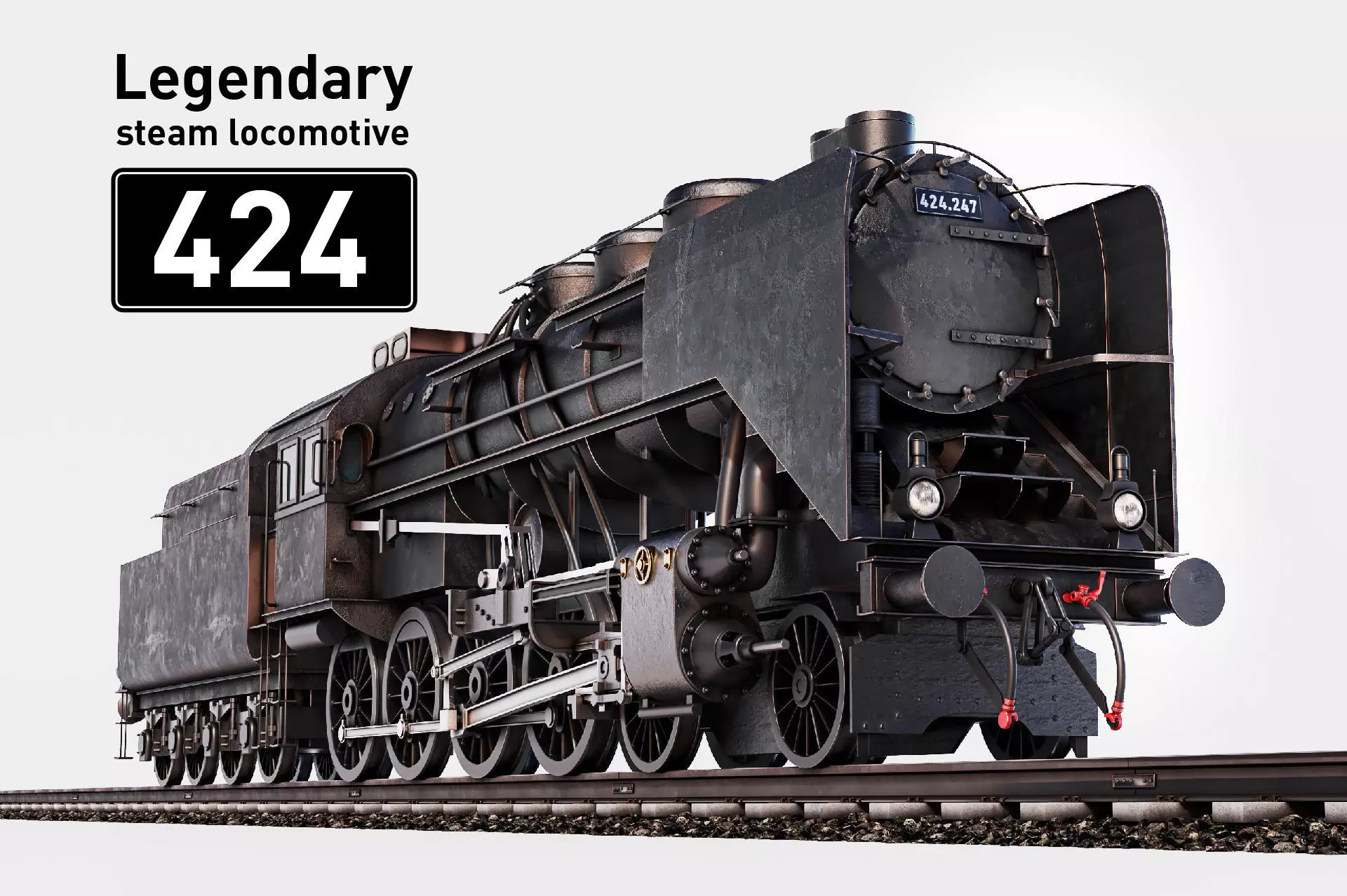 Mav Class 424 with railroad 3D model_0