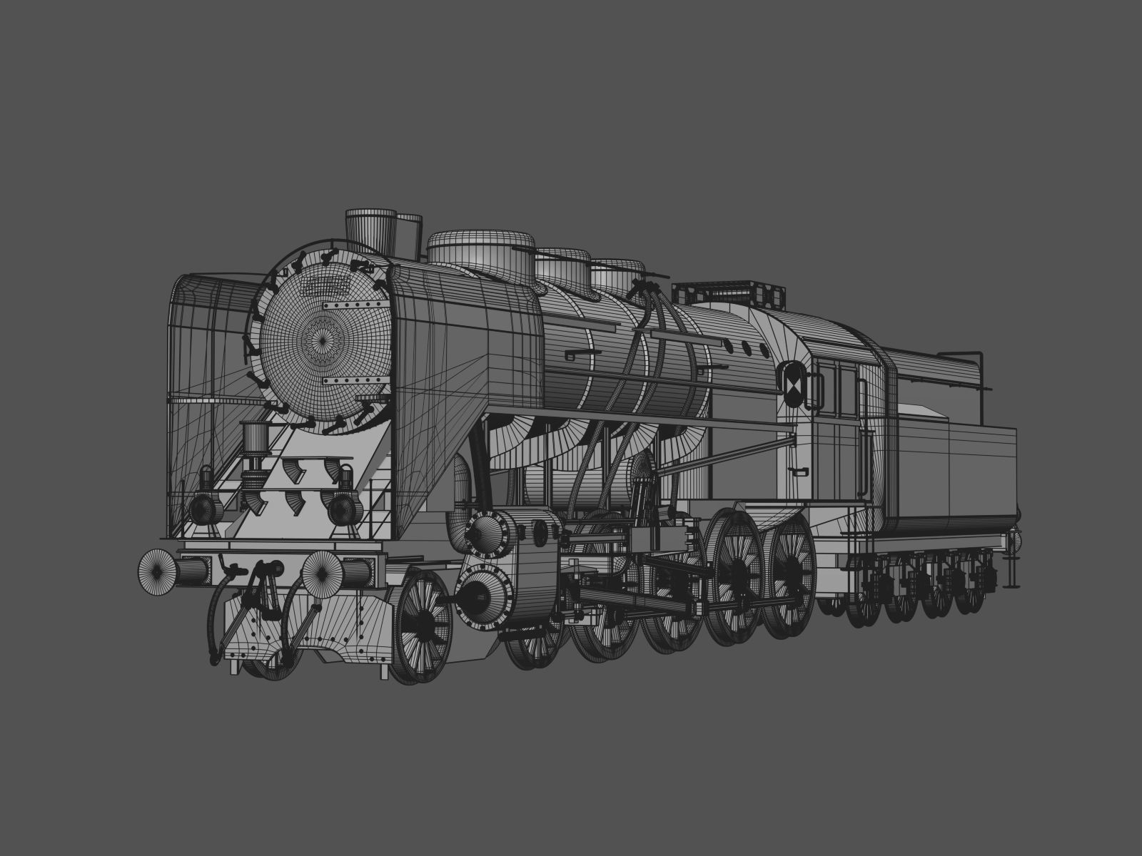 Mav Class 424 with railroad 3D model_11