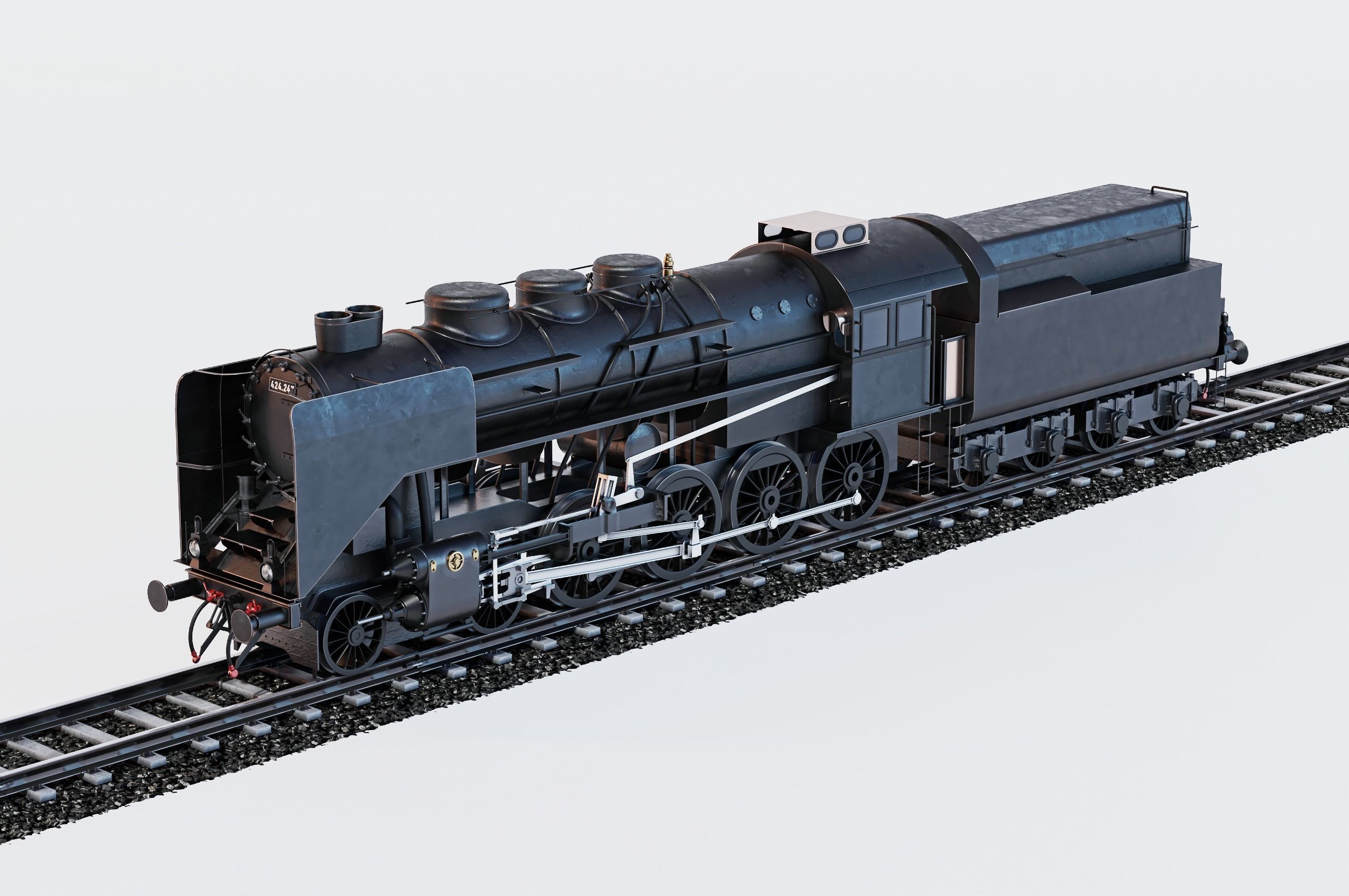 Mav Class 424 with railroad 3D model_2