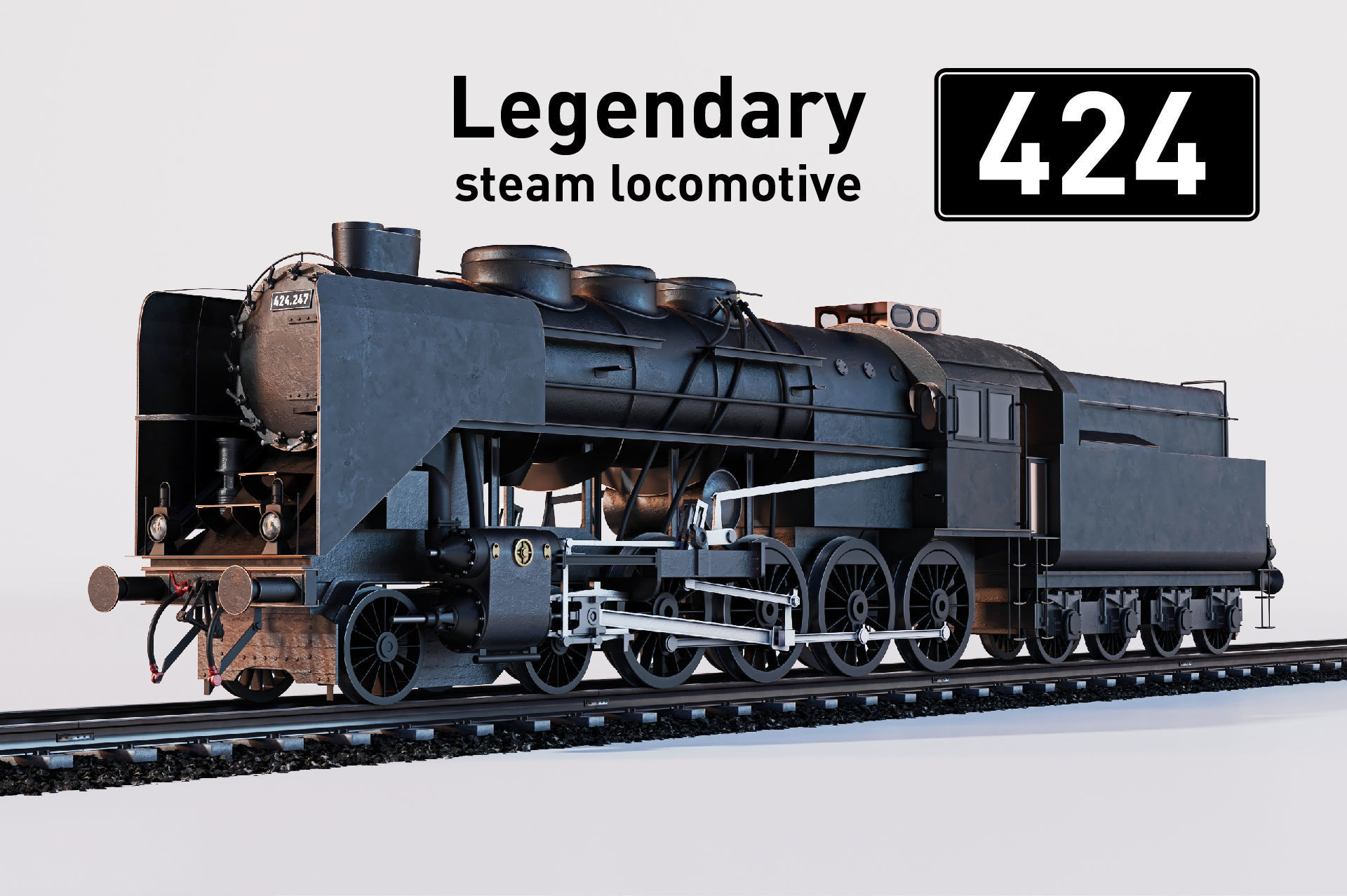 Mav Class 424 with railroad 3D model_1