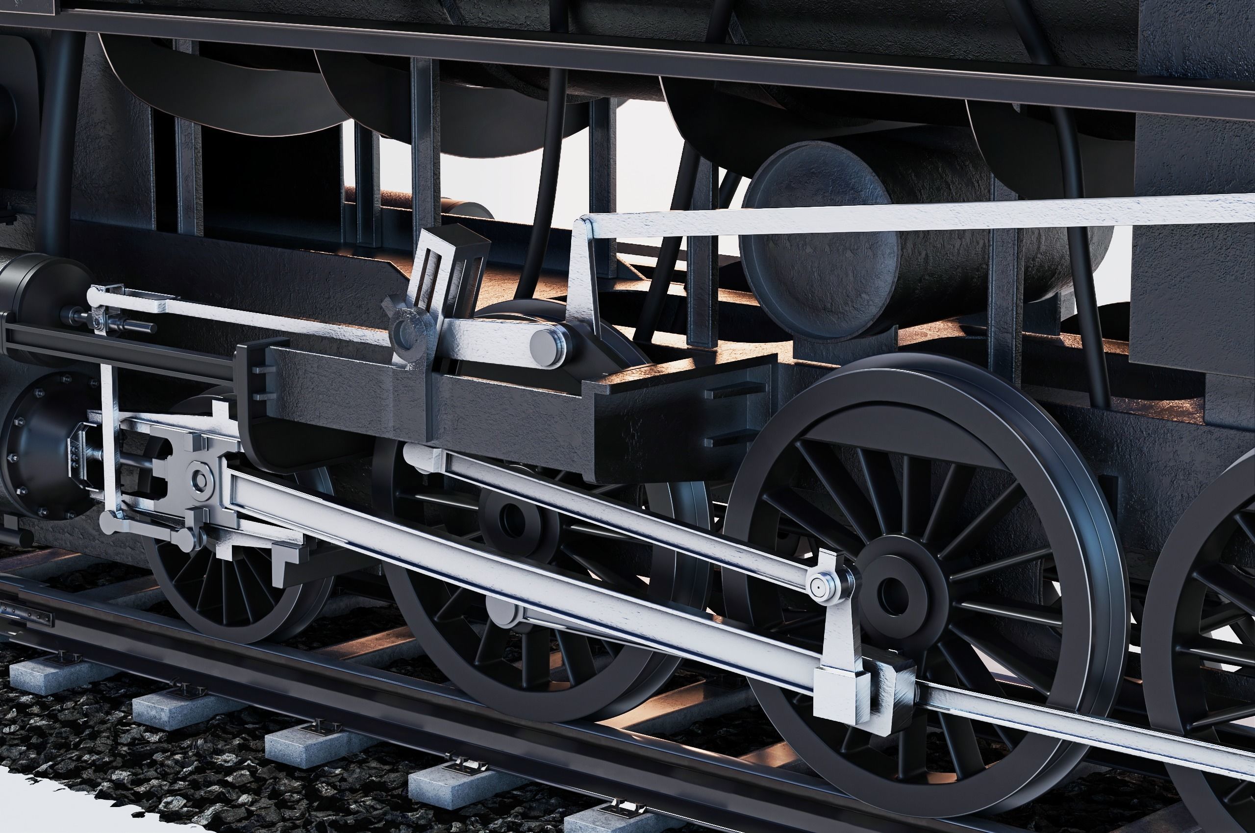 Mav Class 424 with railroad 3D model_8