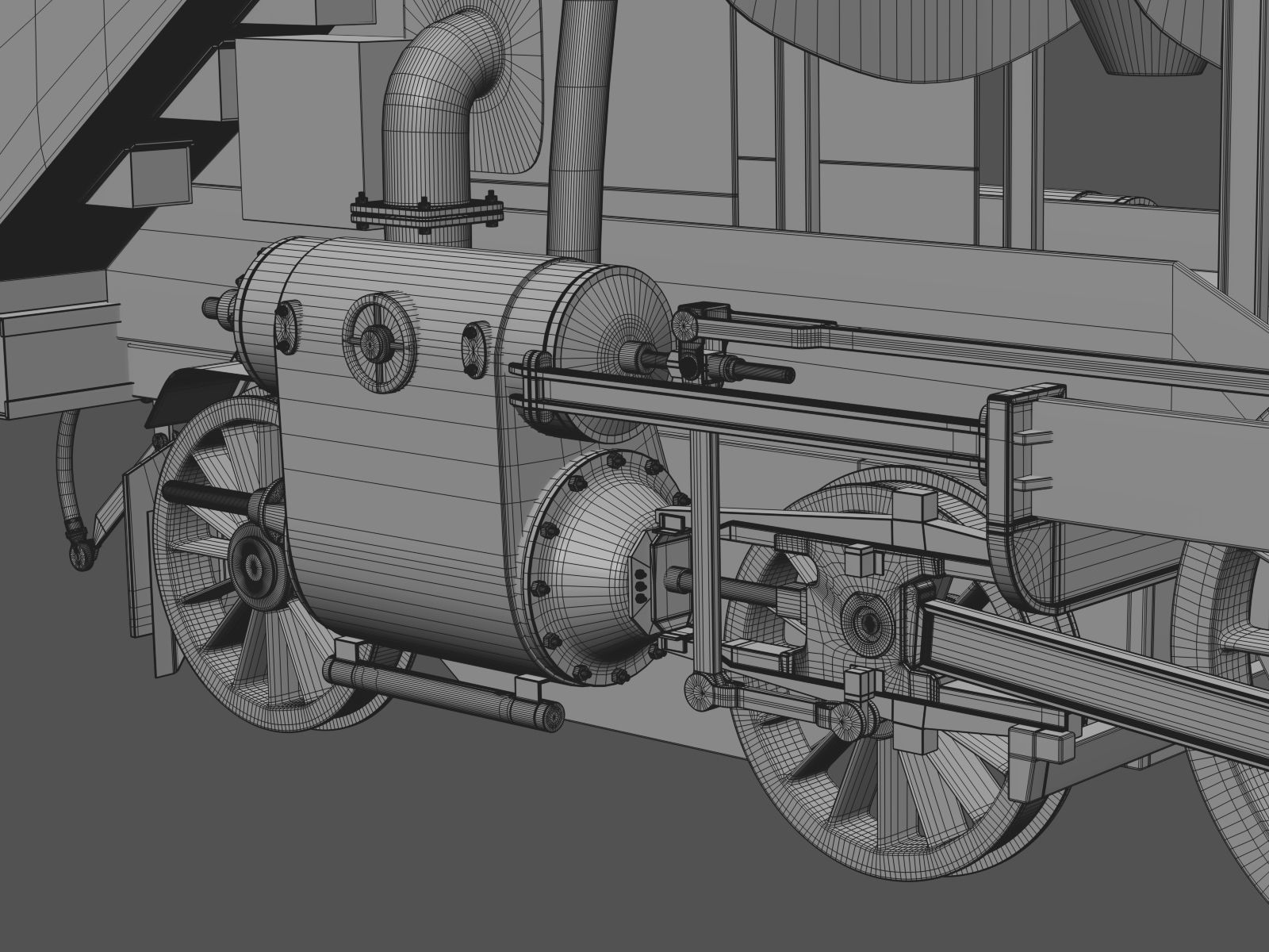 Mav Class 424 with railroad 3D model_13