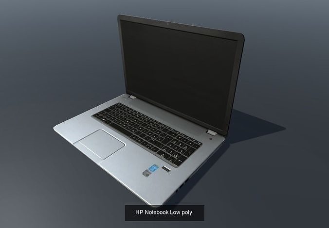 HP Notebook low-poly and high-poly version 3D Model Collection