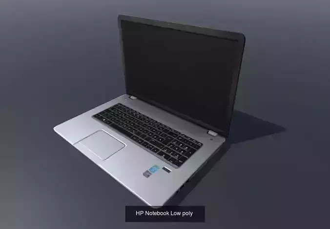HP Notebook low-poly and high-poly version 3D Model Collection