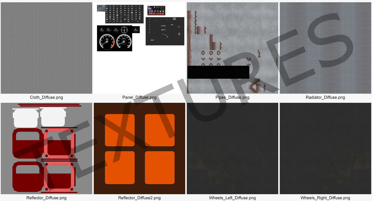 Generic Pickup Simple Interior 3D model_22