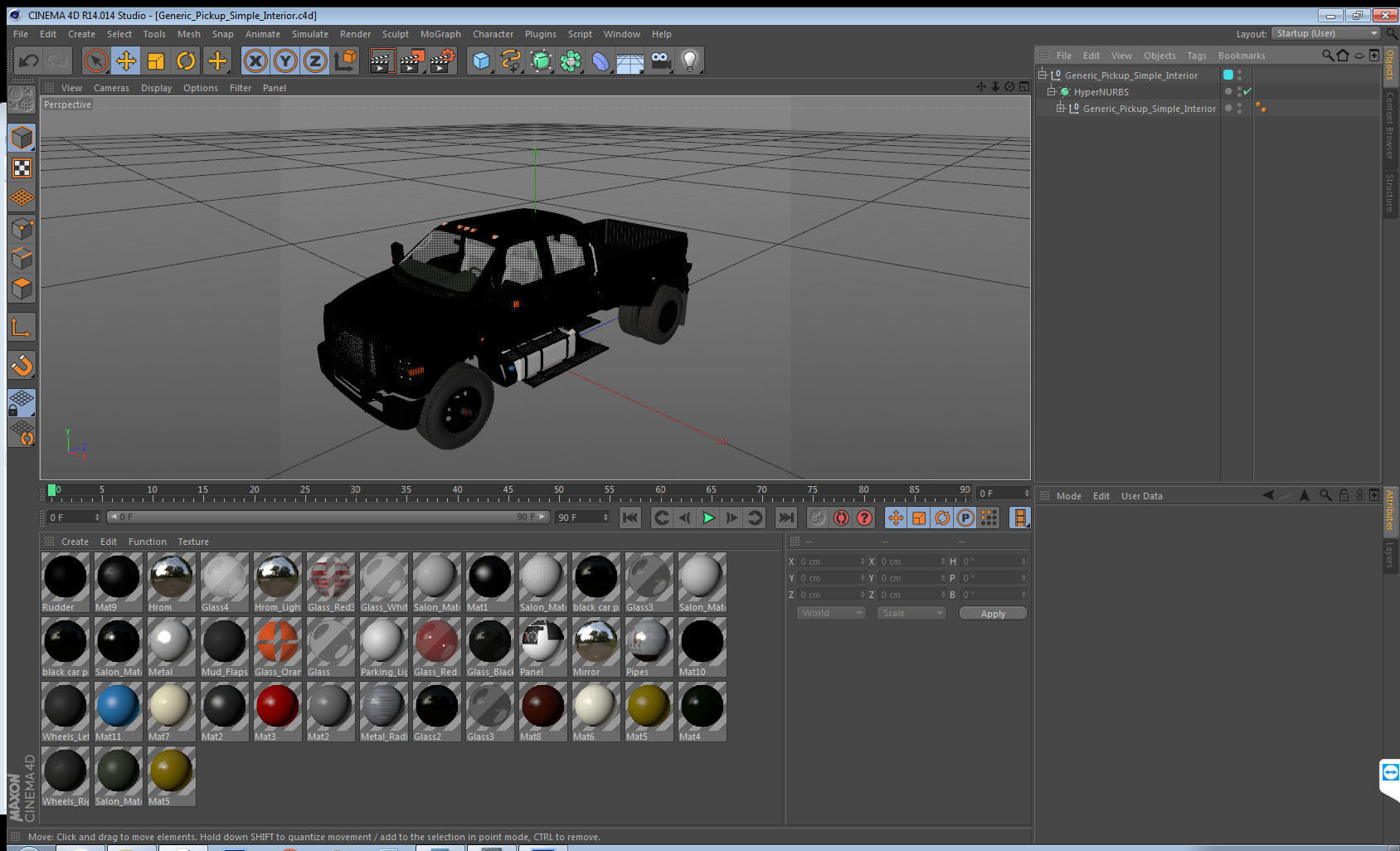Generic Pickup Simple Interior 3D model_19