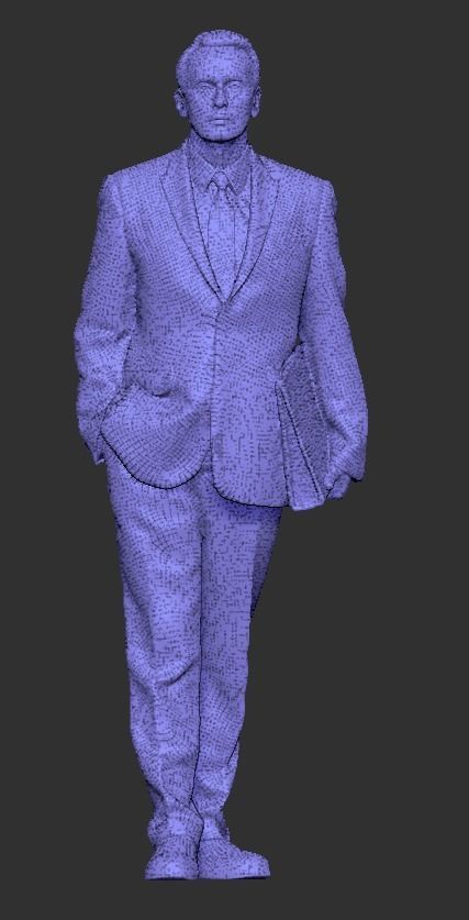 Man in black suit walking with folder 301 Low-poly 3D model_4