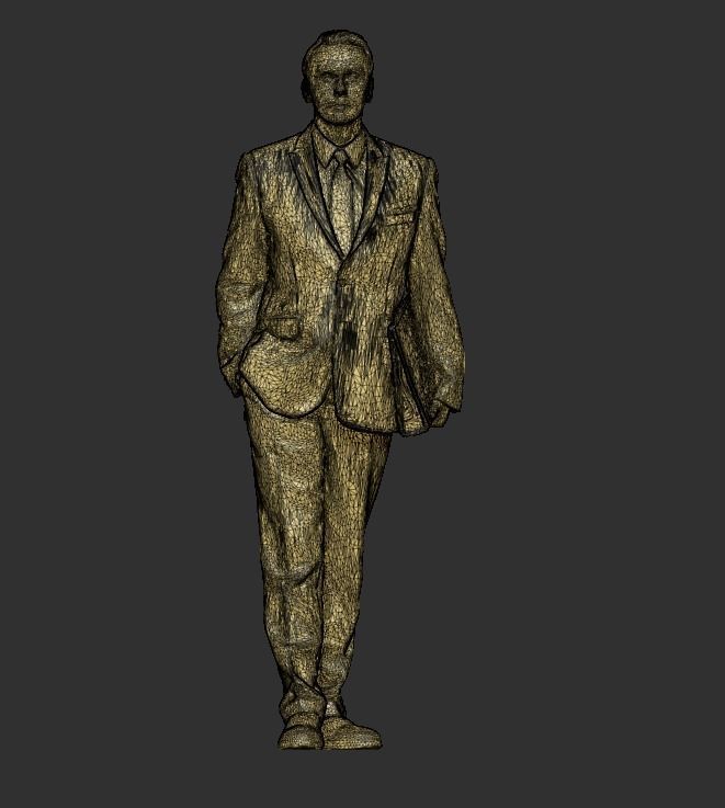 Man in black suit walking with folder 301 Low-poly 3D model_6