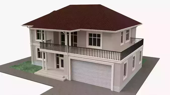 Building house two-story villa with garage