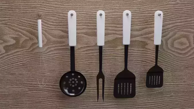 Spoons - Cookware Low-poly 3D model