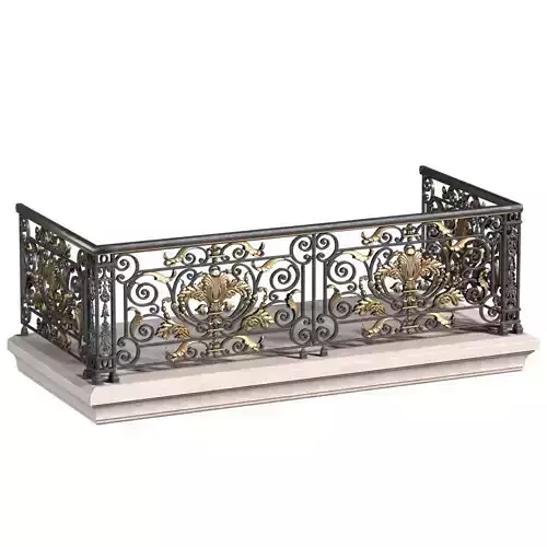 Wrought Classic Balcony Railing 3D model