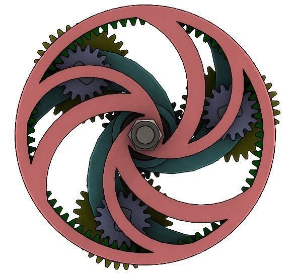 Planetary gear set-type 3-7 gears Free 3D print model_2