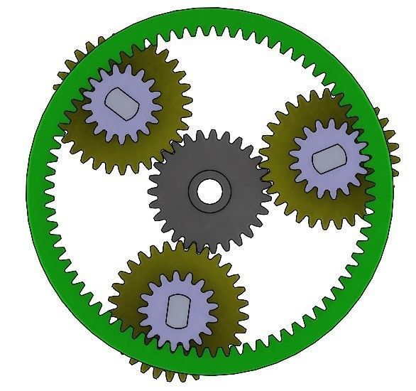 Planetary gear set-type 3-7 gears Free 3D print model_4