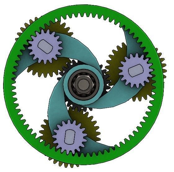 Planetary gear set-type 3-7 gears Free 3D print model_3