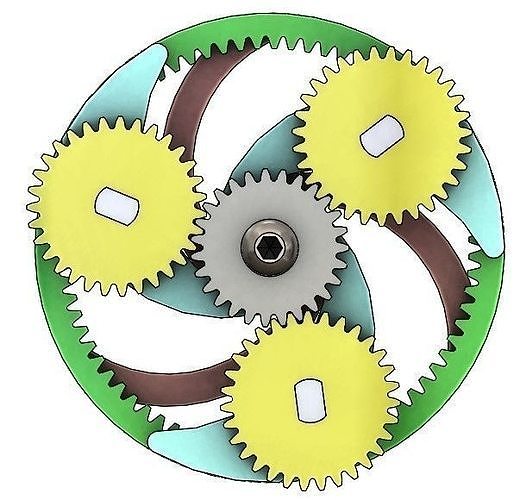 Planetary gear set-type 3-7 gears Free 3D print model