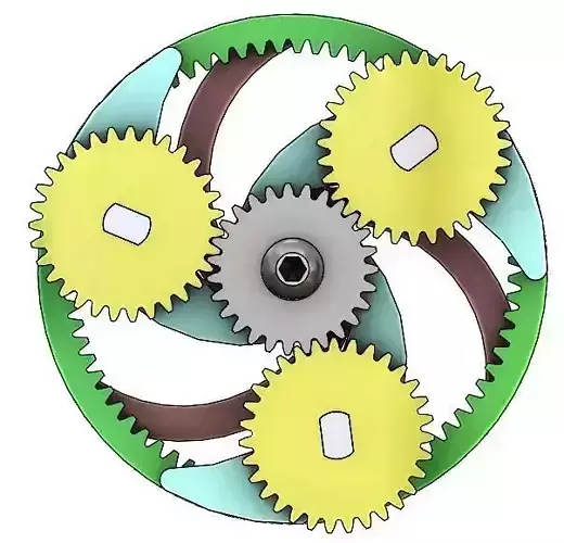 Planetary gear set-type 3-7 gears Free 3D print model