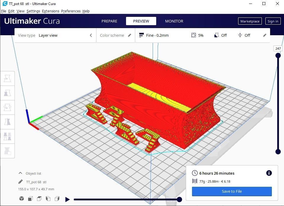 bonsai pot 68 3D print model_12