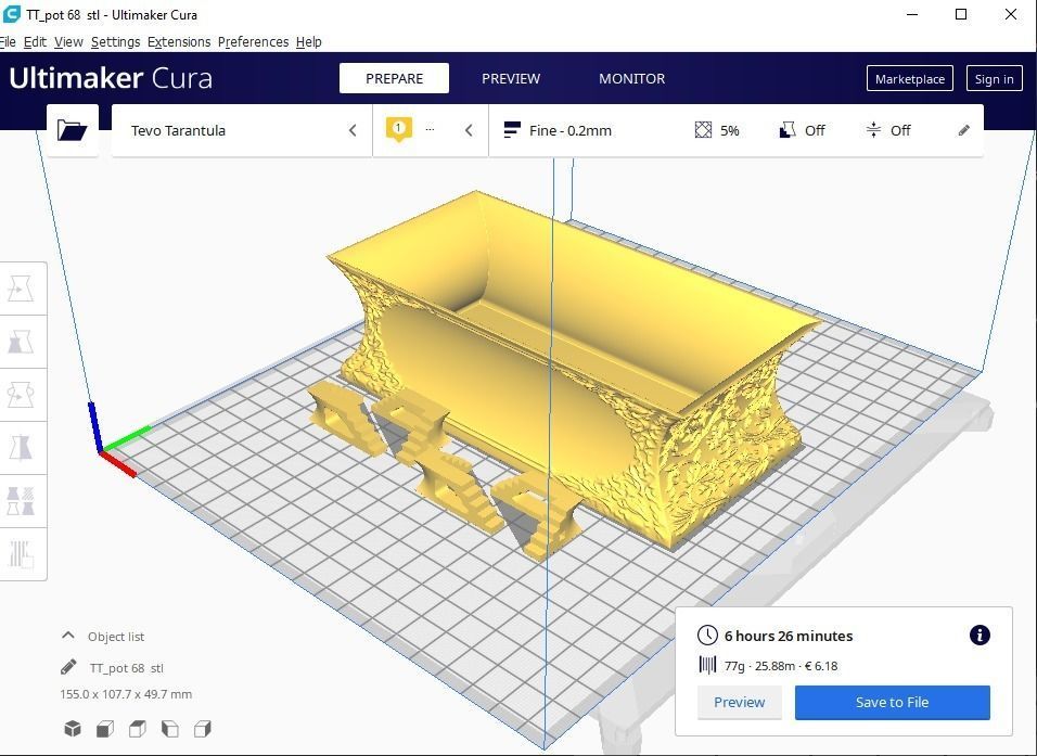 bonsai pot 68 3D print model_1