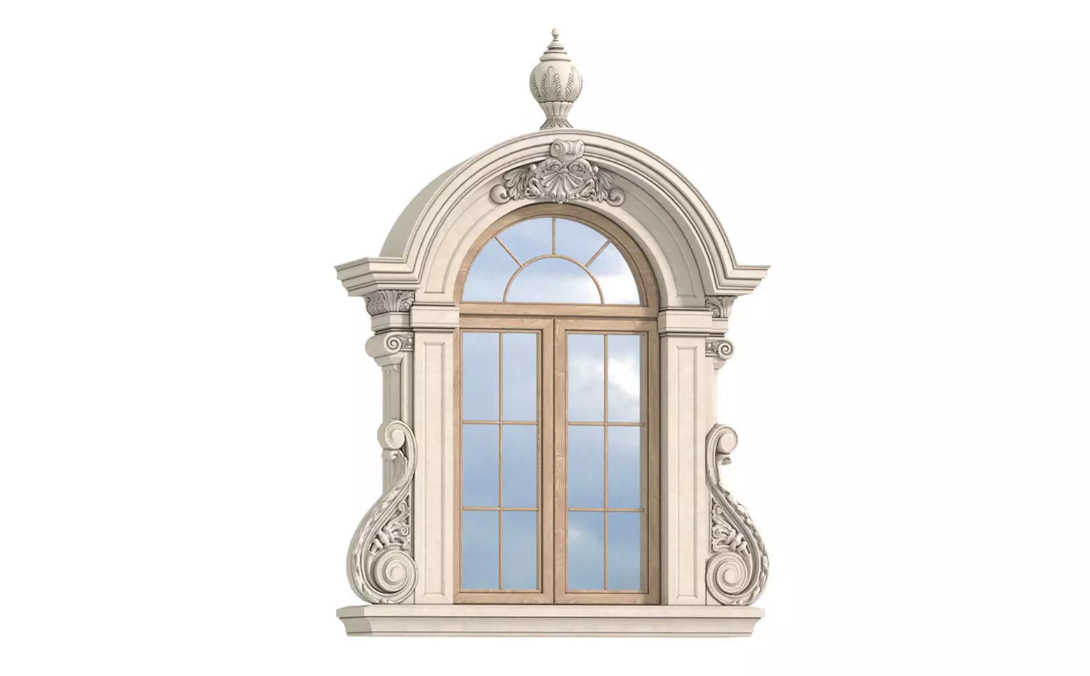 Arc Classical frame window 3D model_0