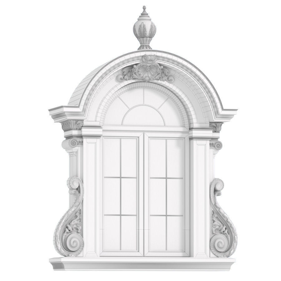 Arc Classical frame window 3D model_3