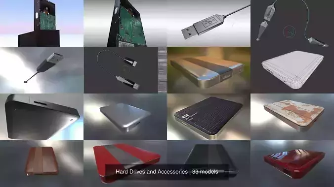 Hard Drives and Accessories 3D Model Collection