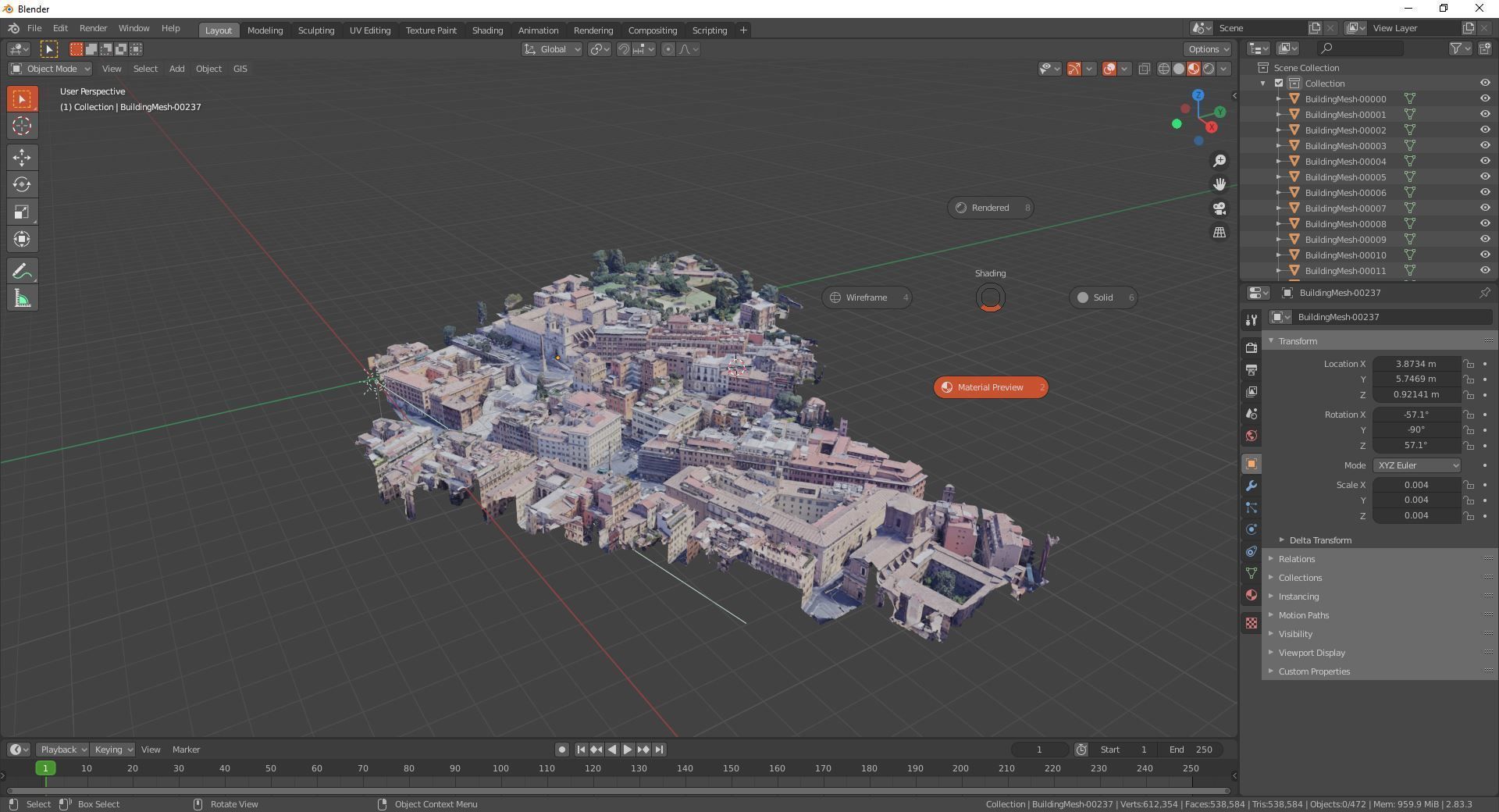 Spanish Steps Rome ITALY with texture Low-poly 3D model_10