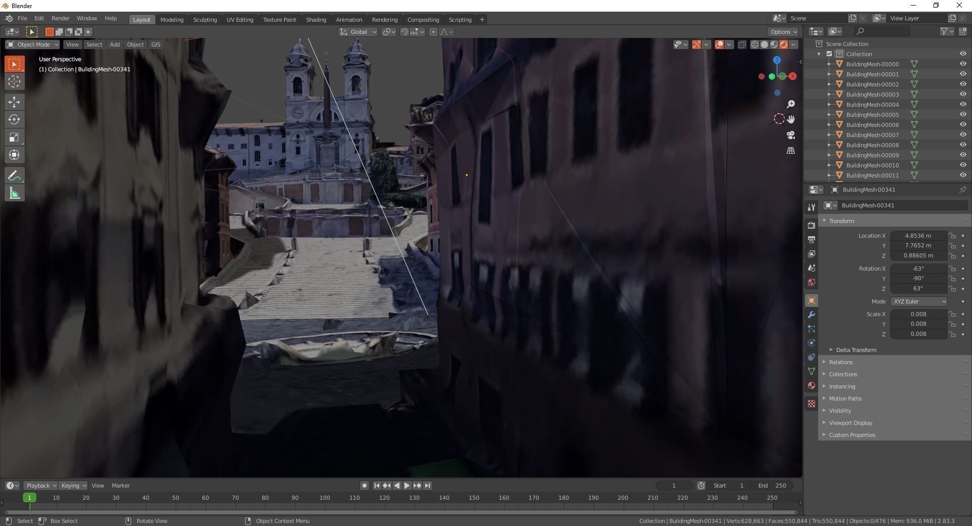 Spanish Steps Rome ITALY with texture Low-poly 3D model_7