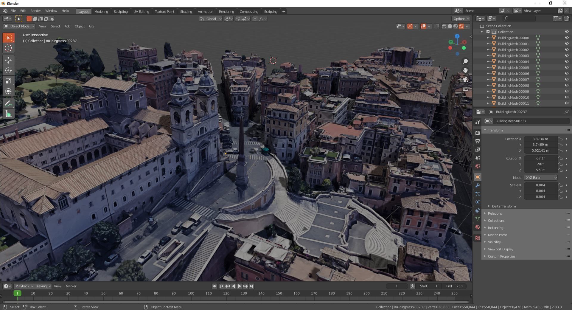 Spanish Steps Rome ITALY with texture Low-poly 3D model_6