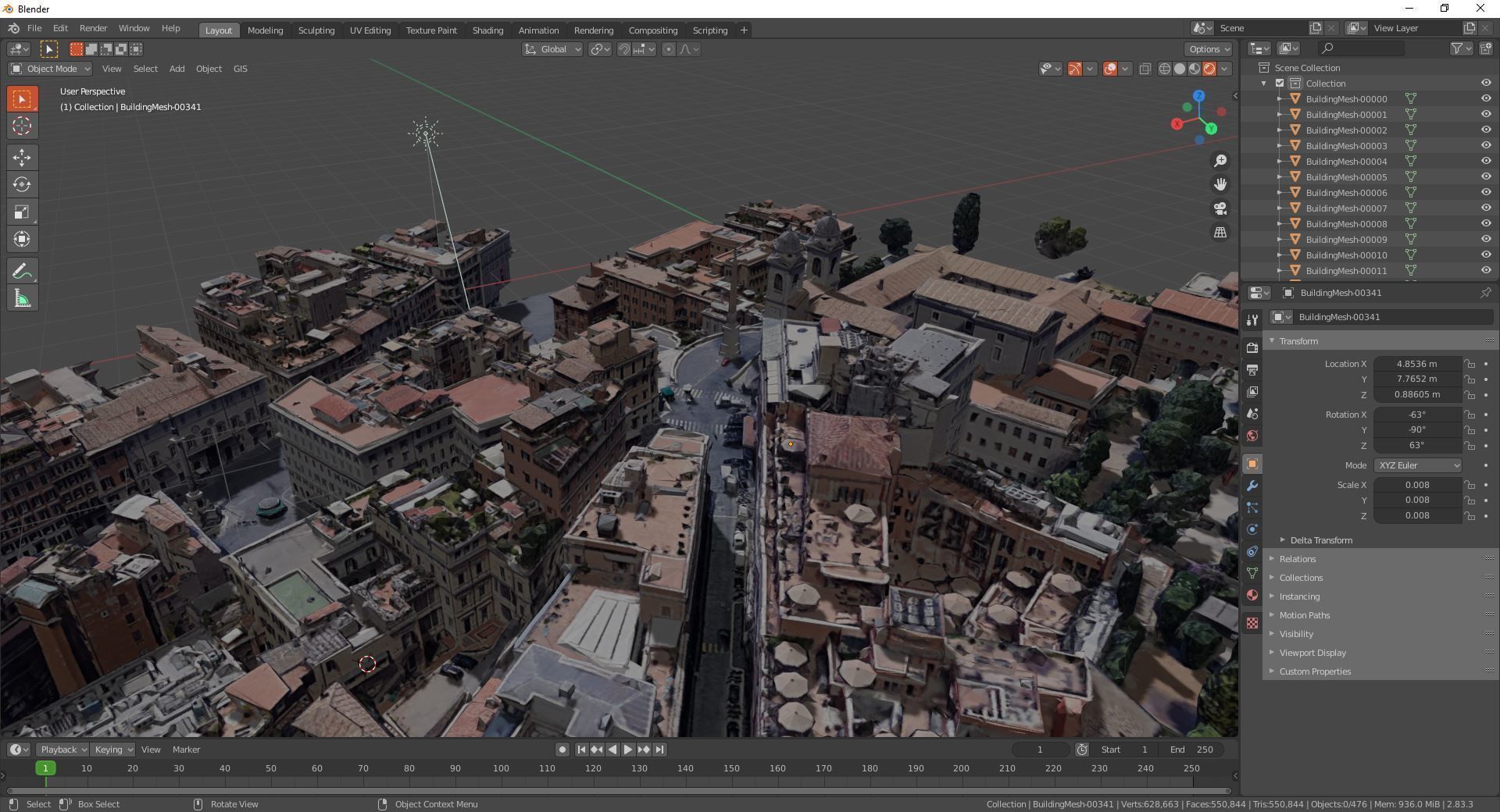 Spanish Steps Rome ITALY with texture Low-poly 3D model_5