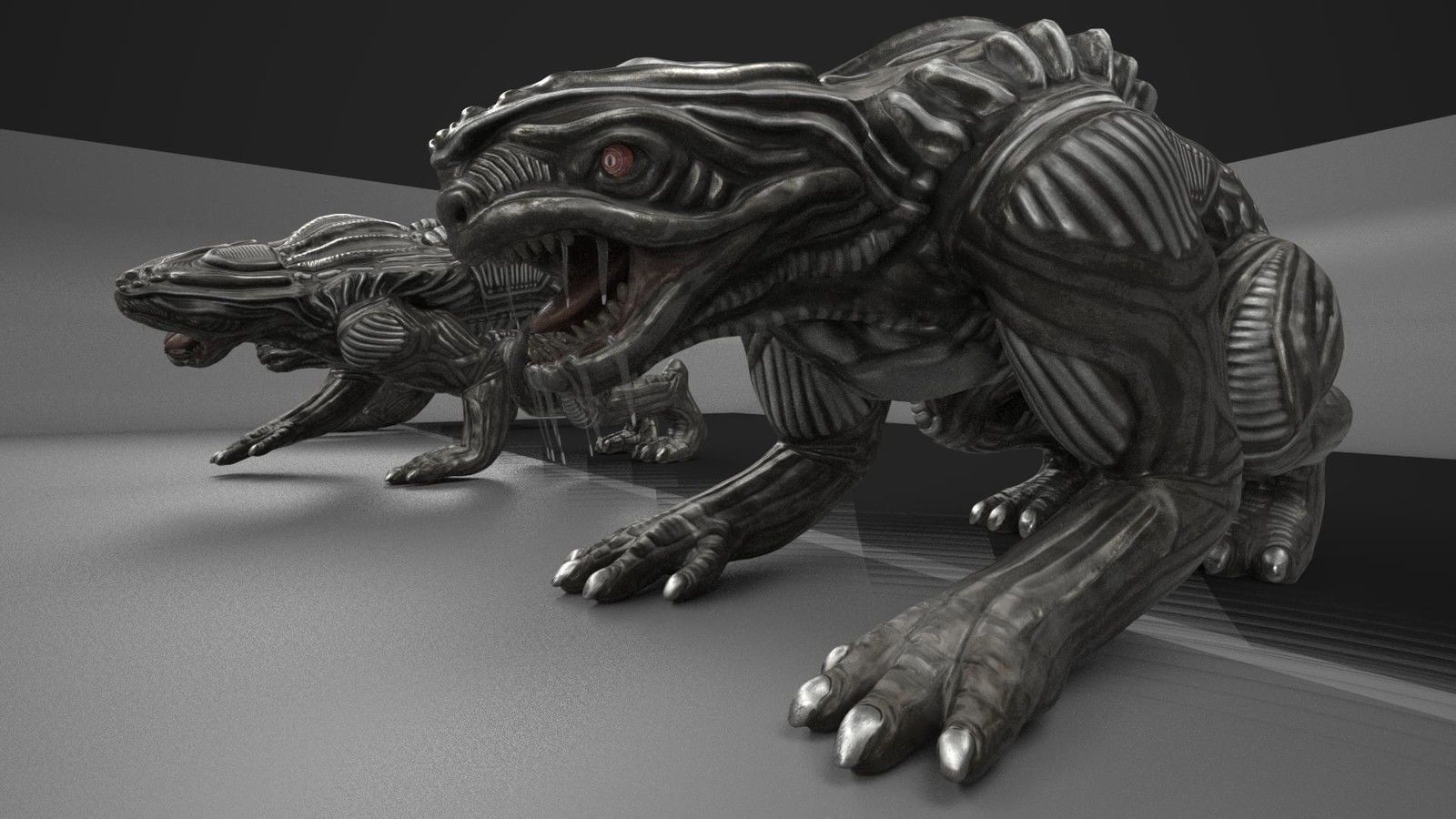 Game Ready Animals wolf 3D Model Collection_44