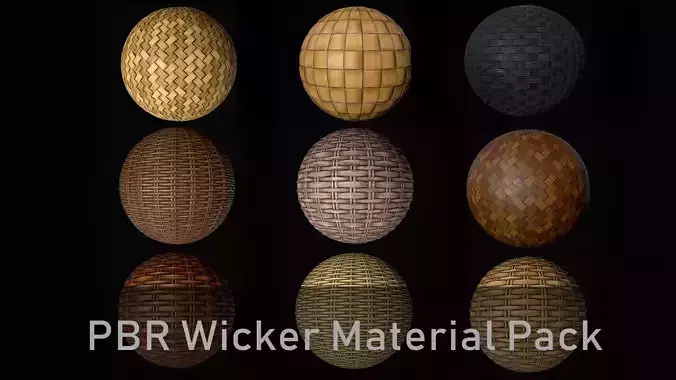 9 PBR Seamless Wicker Texture